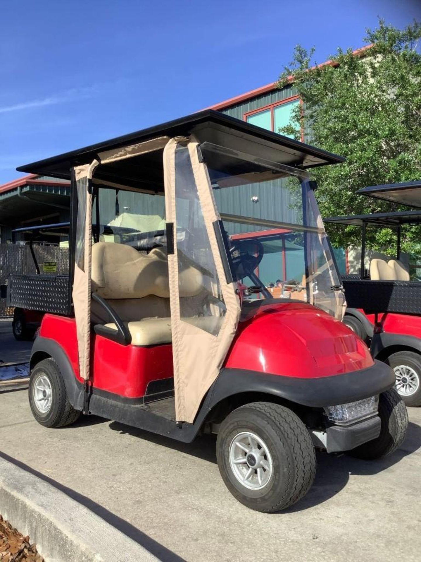 ***2014 CLUB CAR GOLF CART WITH SOLAR PANEL ROOF ATTACHED, ELECTRIC, UTILITY STORAGE BOX ATTACHED - Image 16 of 17