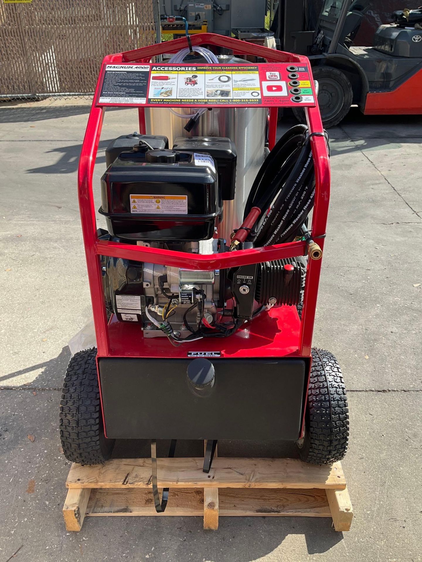 UNUSED 2022 MAGNUM 4000 SERIES GOLD HOT WATER PRESSURE WASHER,DIESEL GAS POWER, ELECTRIC START, APPR - Image 8 of 13