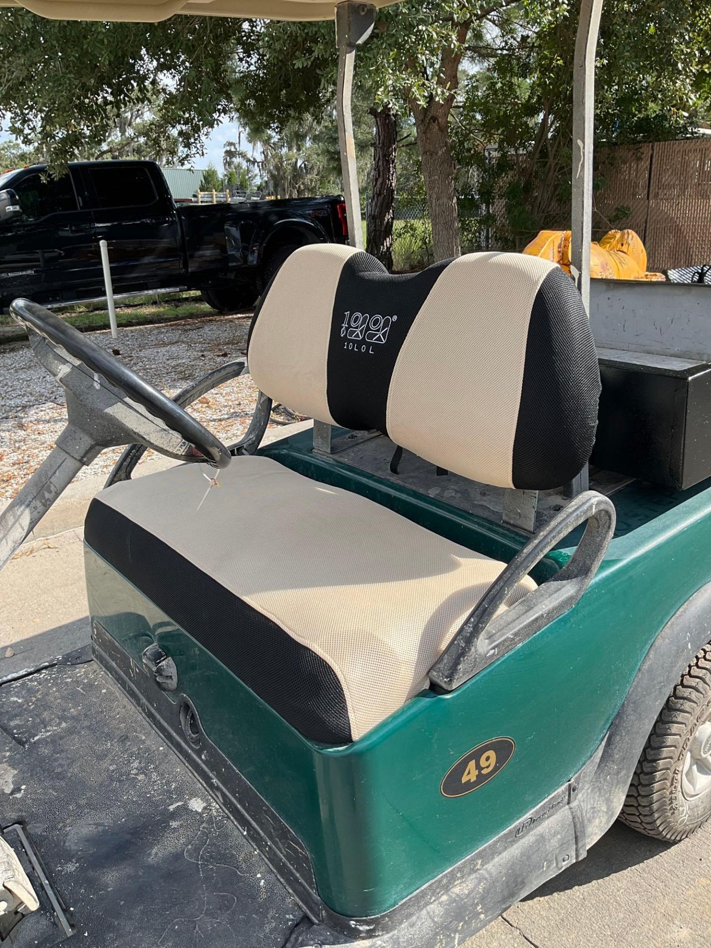 CLUB CAR GOLF CART, ELECTRIC, 48 VOLTS, UTILITY BED ATTACHED APPROX 42” W x 30” L , BRAND NEW BATTER - Image 9 of 11