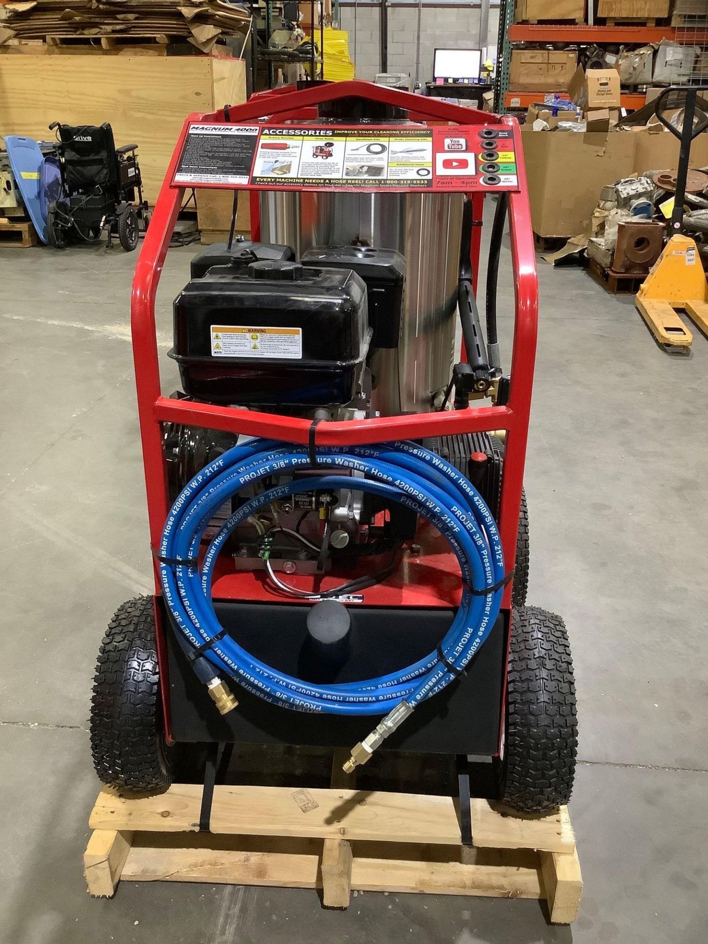 UNUSED 2022 MAGNUM 4000 SERIES GOLD HOT WATER PRESSURE WASHER,DIESEL GAS POWER, ELECTRIC START, APPR - Image 12 of 14