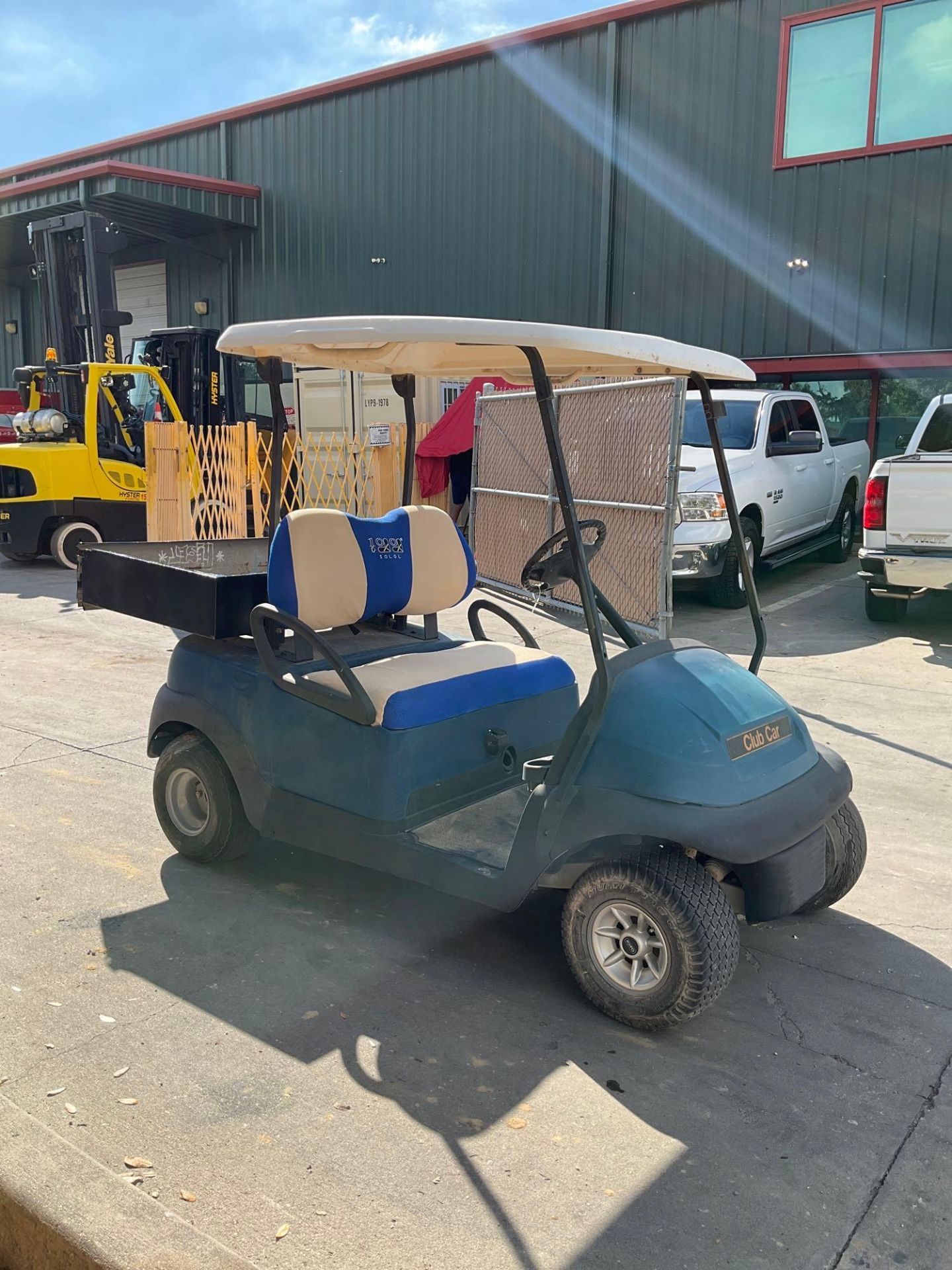 CLUB CAR GOLF CART, ELECTRIC, 48 VOLTS, UTILITY BED ATTACHED APPROX 42” W x 32” L , BRAND NEW BATTER - Image 7 of 11