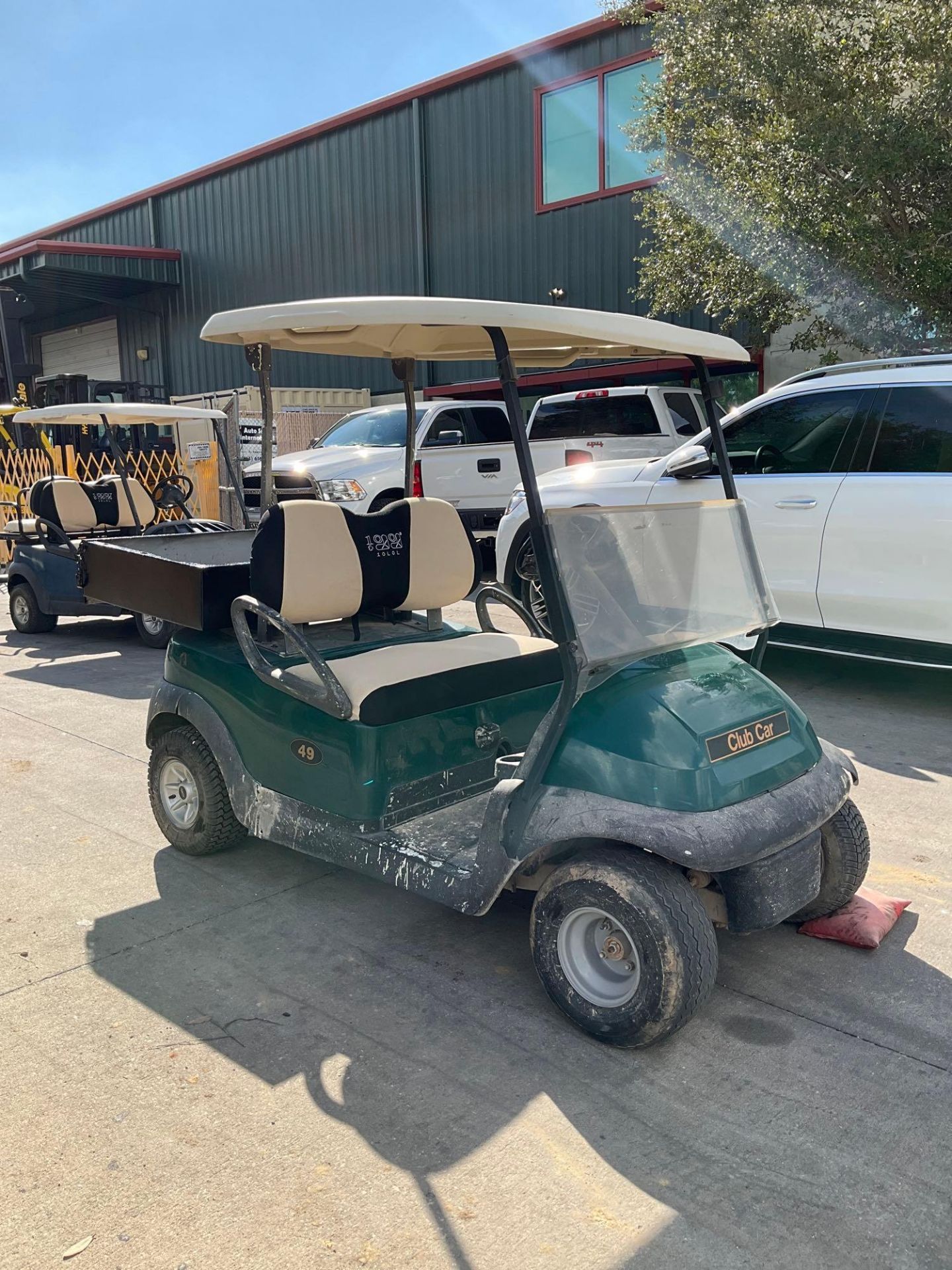 CLUB CAR GOLF CART, ELECTRIC, 48 VOLTS, UTILITY BED ATTACHED APPROX 42” W x 30” L , BRAND NEW BATTER - Image 7 of 11