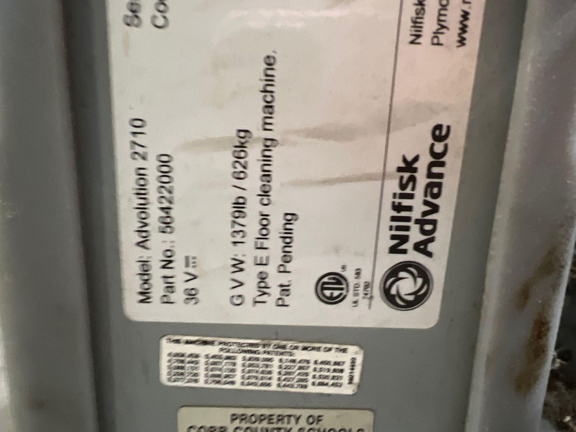 NILFISK ADVANCE RIDE ON FLOOR BURNISHER MODEL ADVOLUTION 2710, ELECTRIC, 36 VOLTS, CONDITION UNKNOW - Image 10 of 10