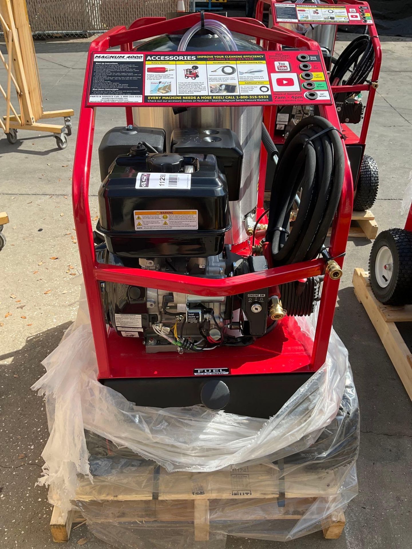 UNUSED 2022 MAGNUM 4000 SERIES GOLD HOT WATER PRESSURE WASHER,DIESEL GAS POWER, ELECTRIC START, APPR - Image 10 of 13