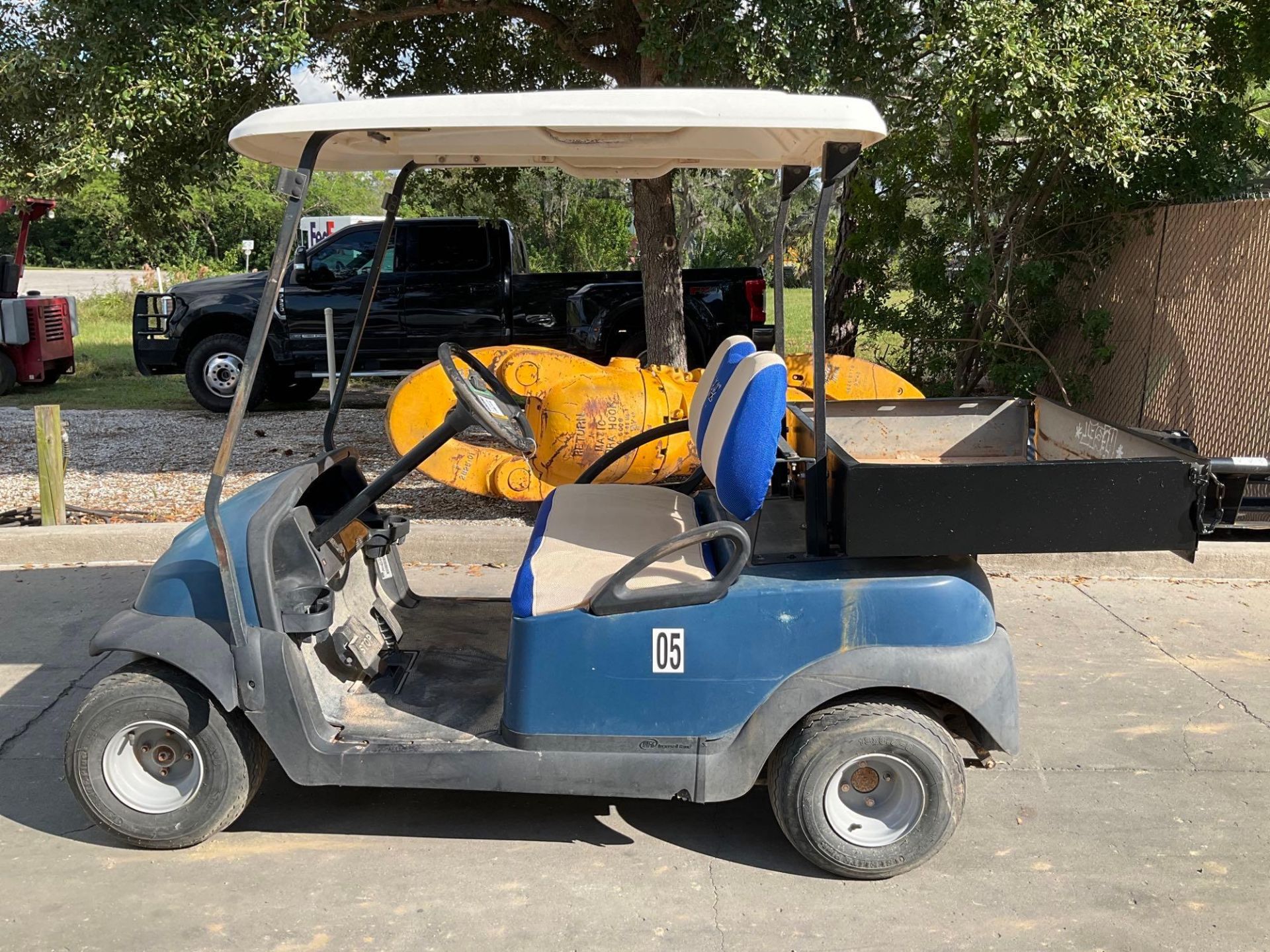 CLUB CAR GOLF CART, ELECTRIC, 48 VOLTS, UTILITY BED ATTACHED APPROX 42” W x 32” L , BRAND NEW BATTER - Image 2 of 11