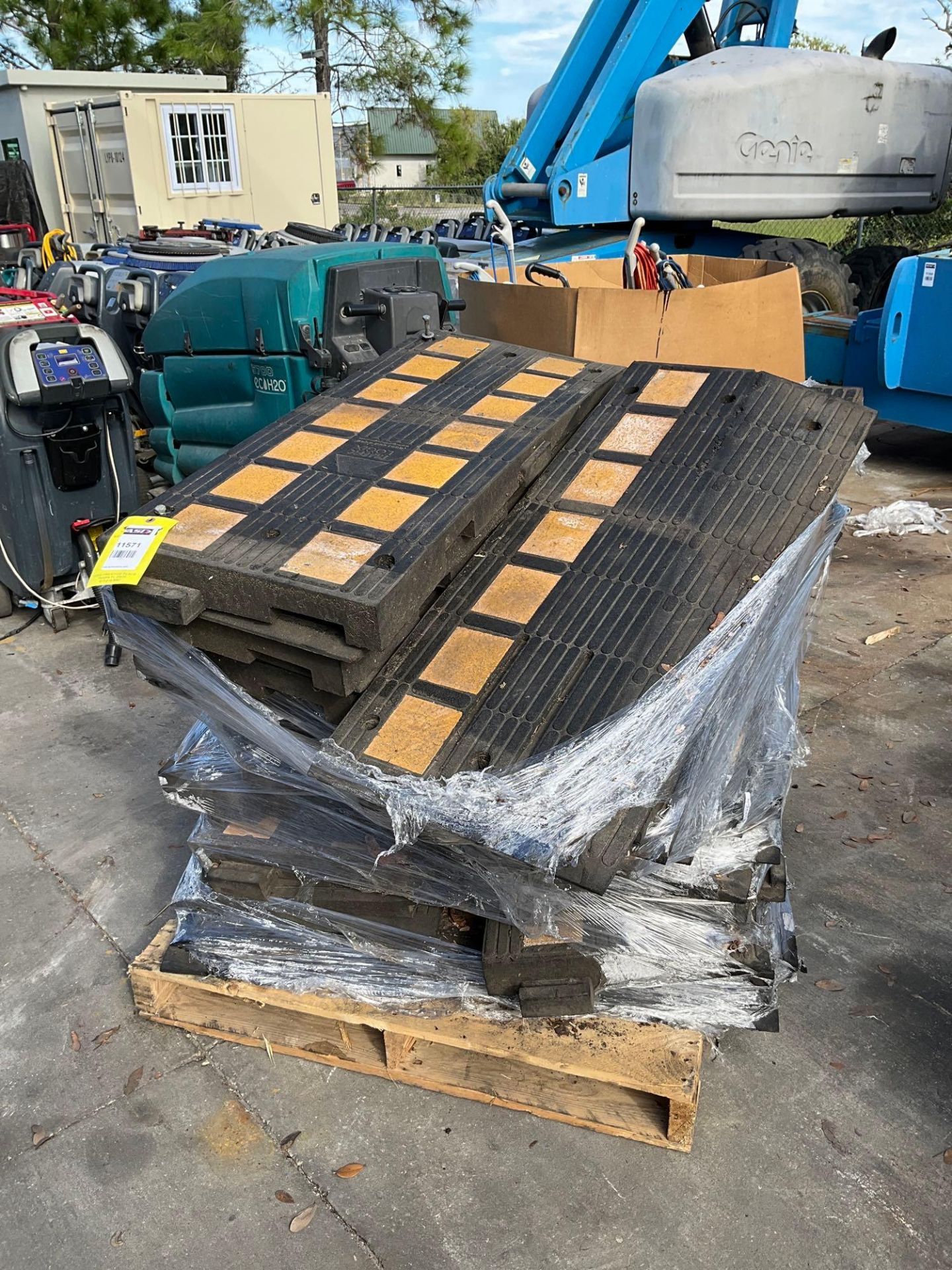 PALLET OF SPEED BUMPS, EACH PIECE APPROX 42” LONG