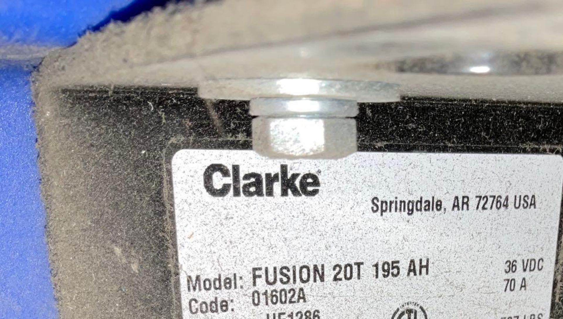 CLARKE WALK BEHIND FLOOR BURNISHER MODEL FUSION 20T 195 AH, ELECTRIC, APPROX 36 VOLTS, NEW BATTERIES - Image 11 of 12