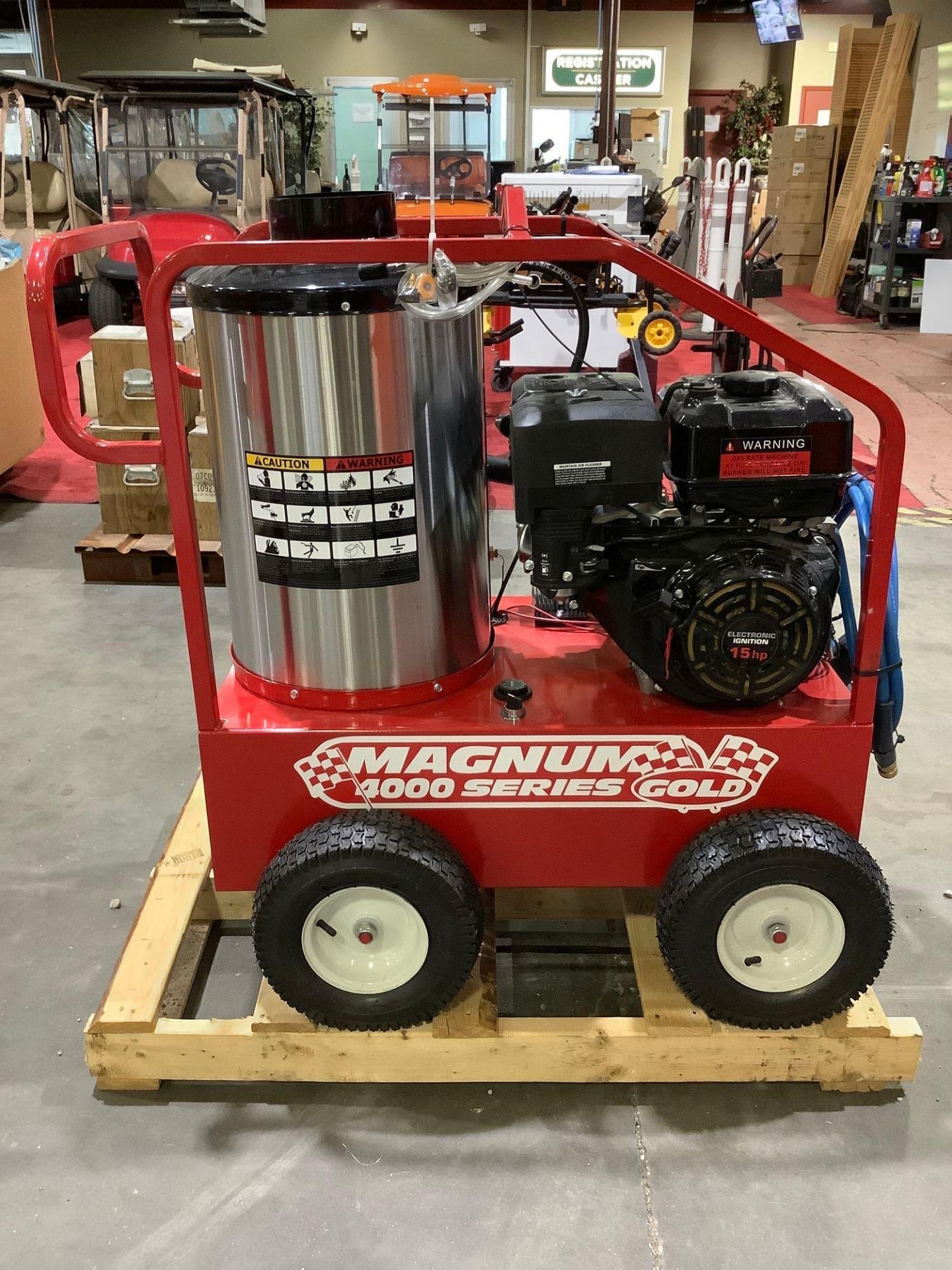 UNUSED 2022 MAGNUM 4000 SERIES GOLD HOT WATER PRESSURE WASHER,DIESEL GAS POWER, ELECTRIC START, APPR - Image 2 of 14