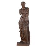 A fine patinated bronze sculpture of the 'Venus de Milo', with a casting mark of Barbedienne, H 30,5