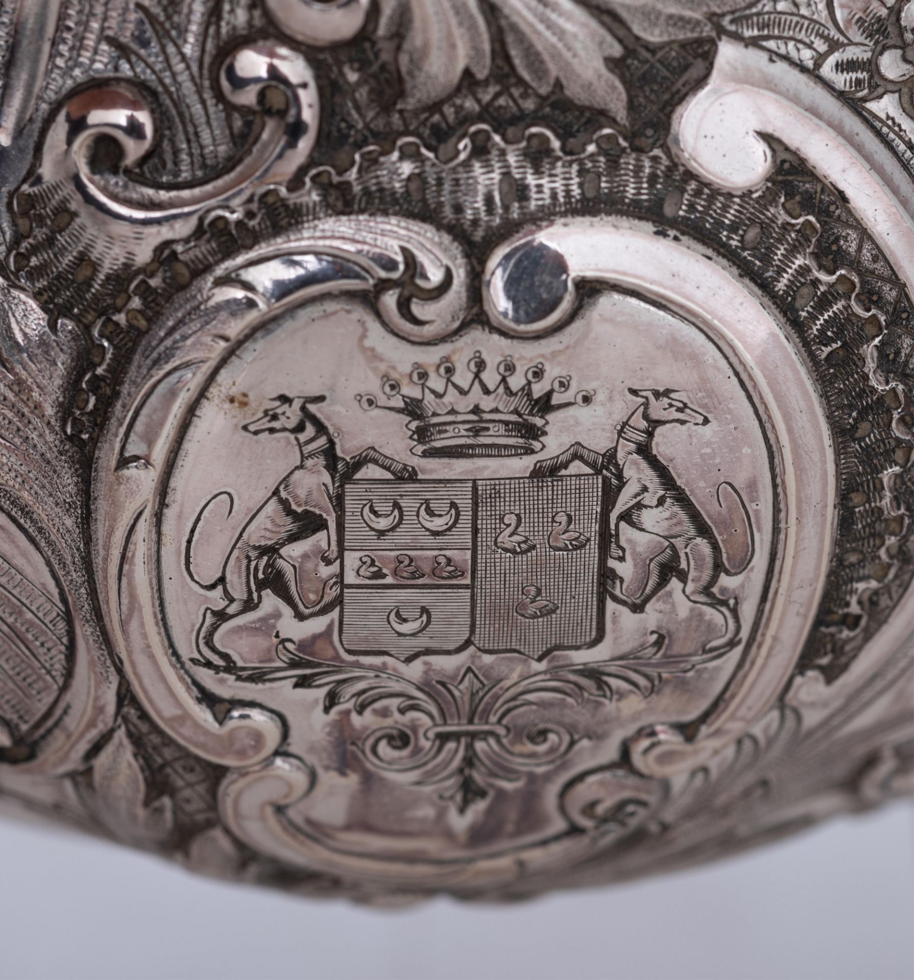 A three-part French silver tea set, maker´s mark 'Boyer - Gallot - Sté SGDG', H 12,2 - 31 cm / total - Image 10 of 16