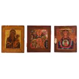 (T) A collection of three Russian icons, 19thC
