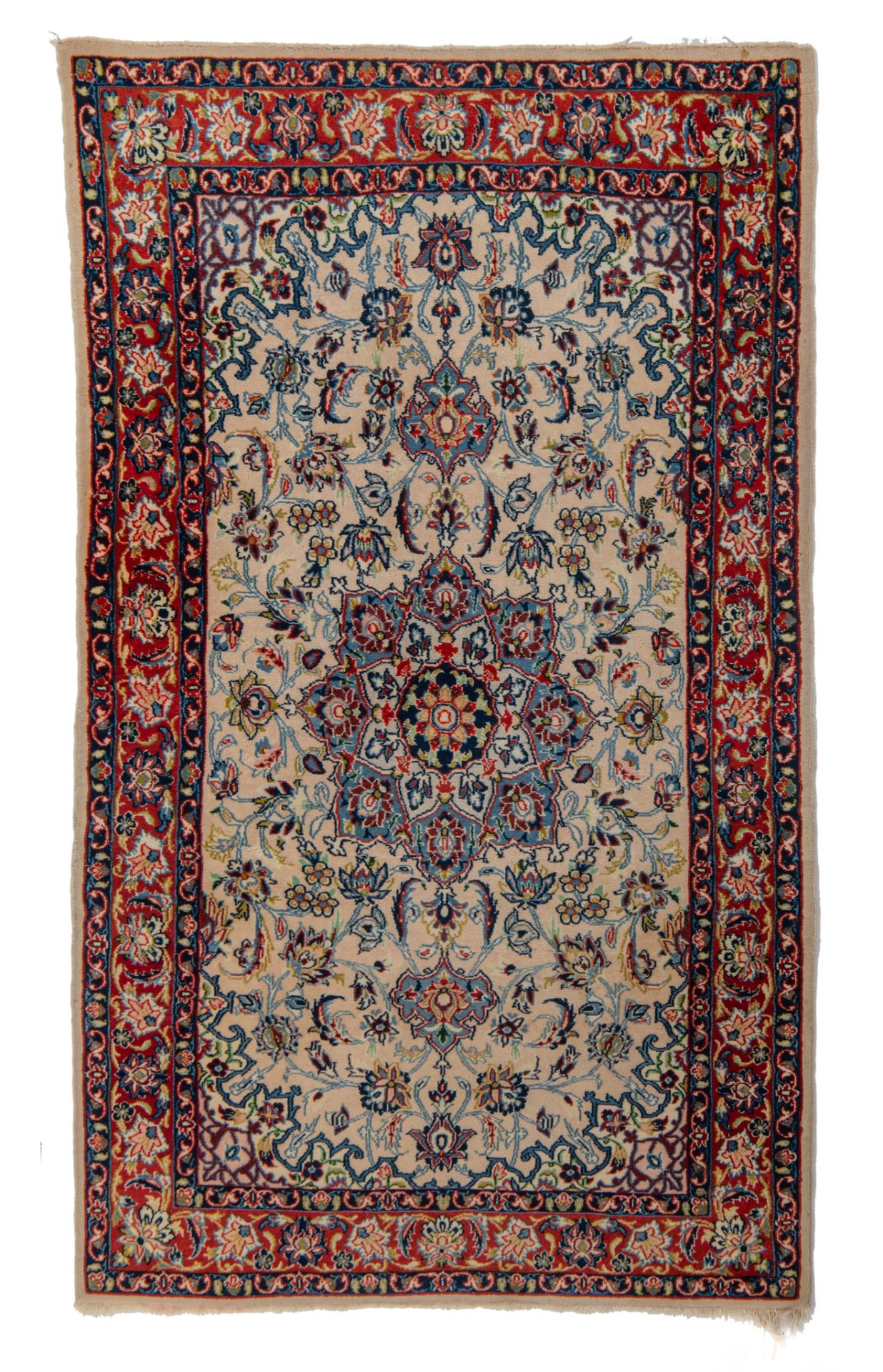 A collection of 4 Iran Ghoum rugs, added a Persian Nain rug (+) - Image 22 of 24