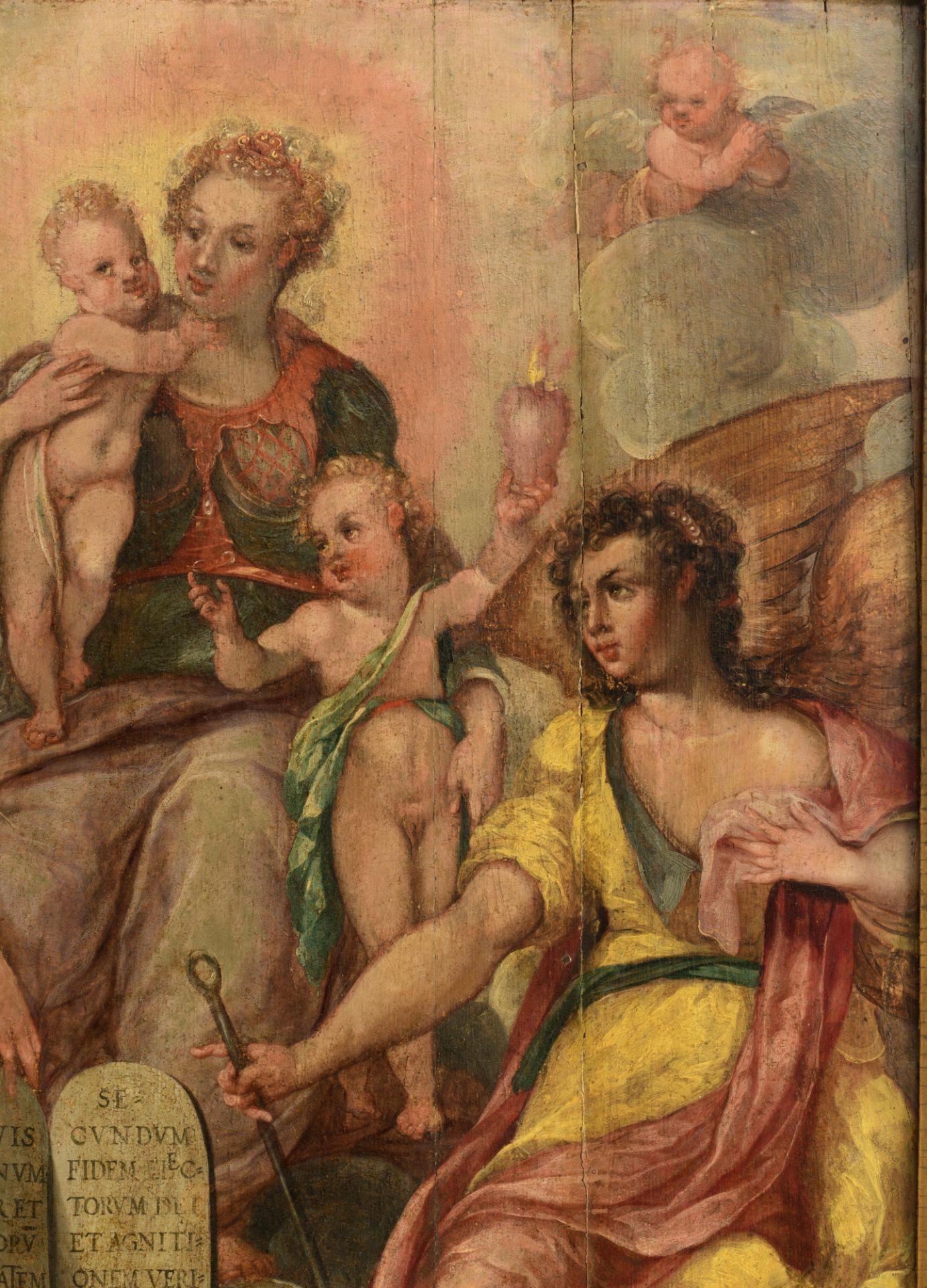 'Faith, Hope and Charity', 16thC, Antwerp school, 74 x 108 cm - Bild 4 aus 8