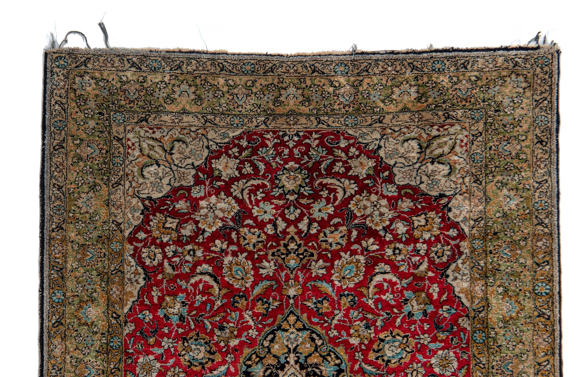 A collection of 4 Iran Ghoum rugs, added a Persian Nain rug (+) - Image 12 of 24