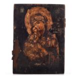 (T) An Eastern European icon representing the Holy Mother of God and her Child, late 17thC, 24 x 31