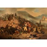 Hippolyte Bellangé (1800-1866), a battle scene of the 'Grande Armée', oil on canvas, 66 x 97 cm