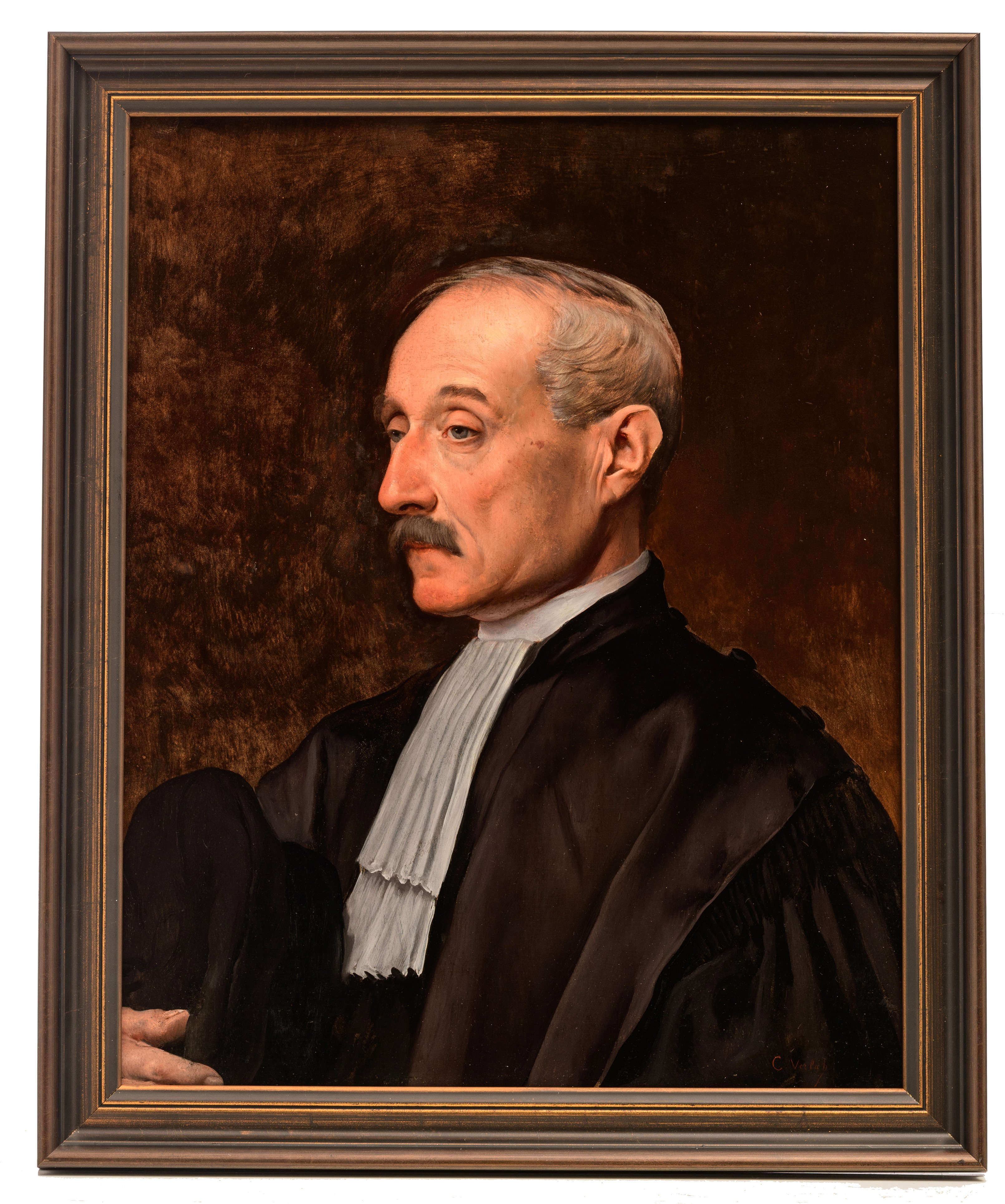 Charles Verlat (1824-1890), the portrait of a magistrate, oil on a mahogany panel, 49 x 61 cm - Image 2 of 70