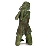 Gis De Maeyer (1942), the ballerina, green patinated bronze, N° 3/8, H 65 cm