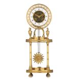 A fine Neoclassical gilt bronze skeleton mantle clock, marked 'Chopin à Paris', ca. 1800, H 36 cm