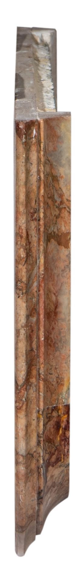 A large Art Nouveau marble fire place, H 131 - W 150 - D 46 cm - Image 6 of 16