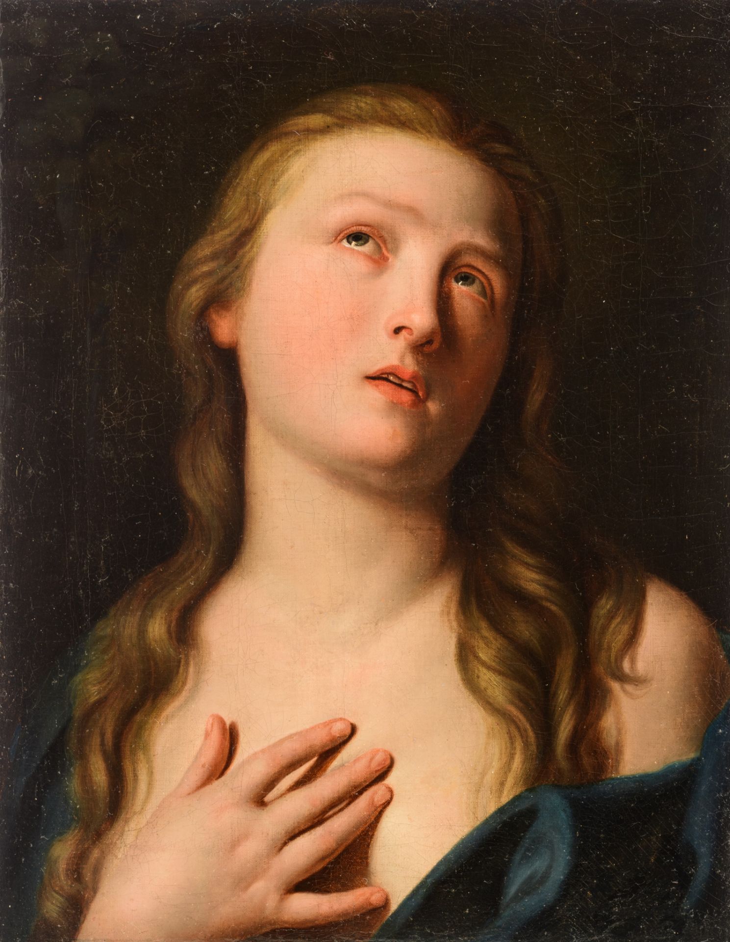 After Pietro Antonio Rotari (1707-1762), the penitent Mary Magdalene, oil on canvas, 35 x 45 cm