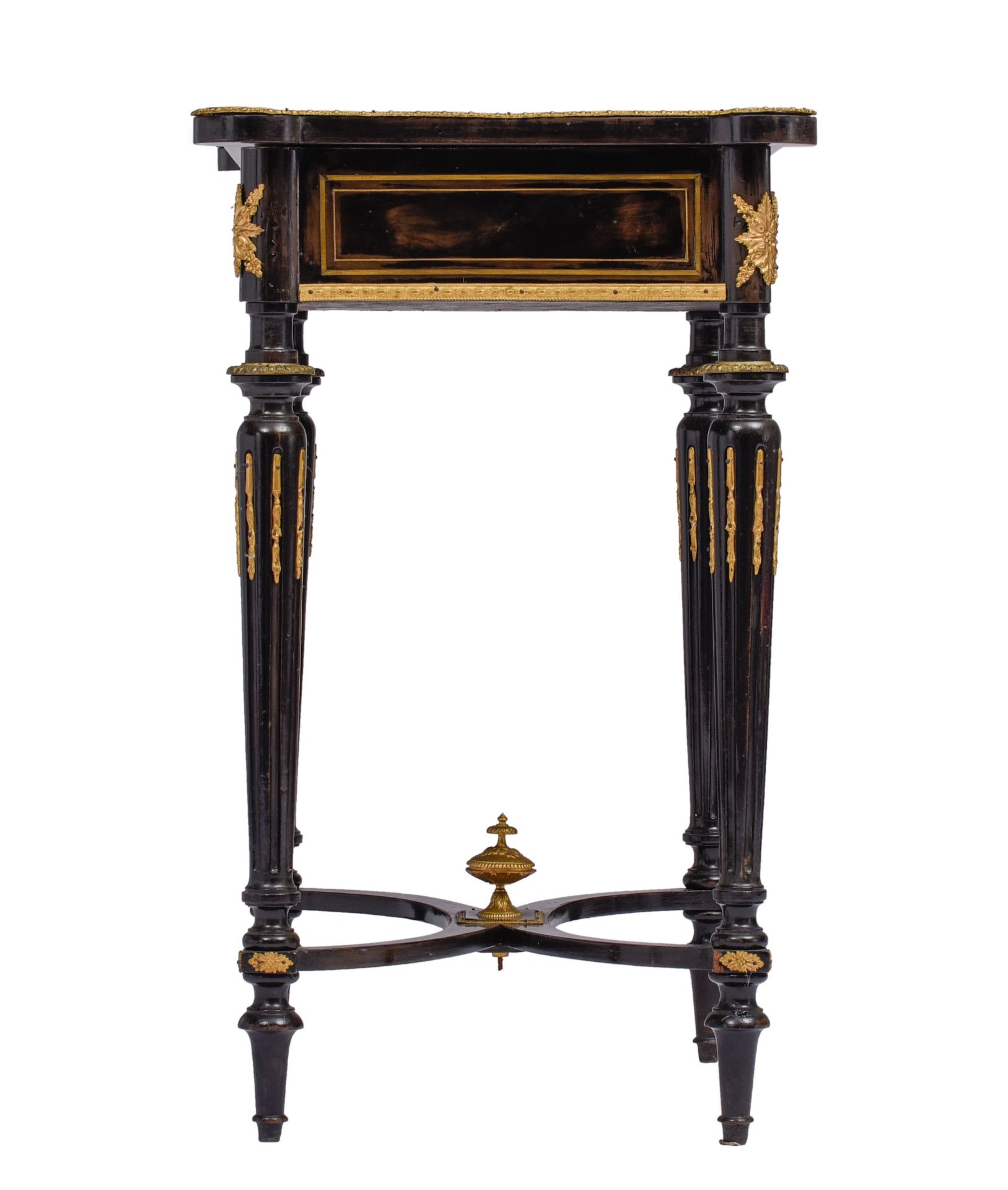 A Neoclassical Napoleon III ladies sewing table, H 73,5 - W 63 - D 44 cm - Image 3 of 11