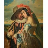 Henriette Lorimier (1775-1854), the gallant couple, 19thC, oil on canvas, 82 x 100,5 cm