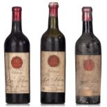 Two bottles 'Château La Fleur', 1er Grand Cru Pomerol, 1947, and one bottle 'Château Cheval Blanc',