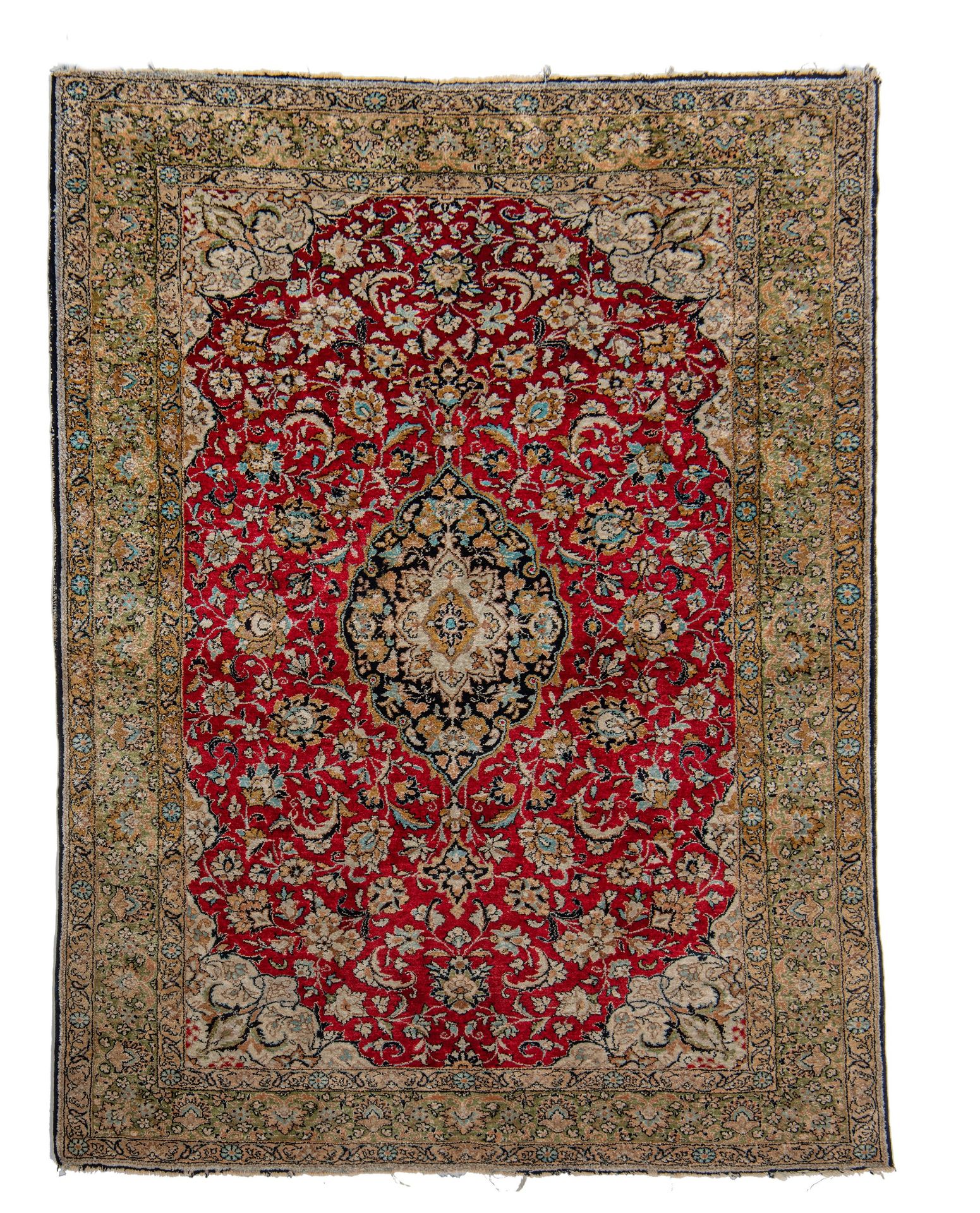 A collection of 4 Iran Ghoum rugs, added a Persian Nain rug (+) - Image 6 of 24