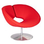 A red upholstered 'Apollo' chair, designed by Patrick Norguet, H 71 - W 92 cm