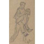 (T) Constantin Meunier (1831-1905), study drawing, charcoal on paper, 11 x 19 cm