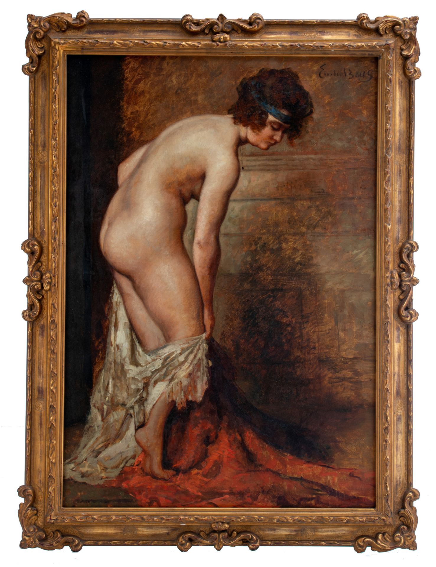 Emile Baes (1879-1954), female nude, oil on canvas, 90 x 130 cm - Bild 3 aus 7