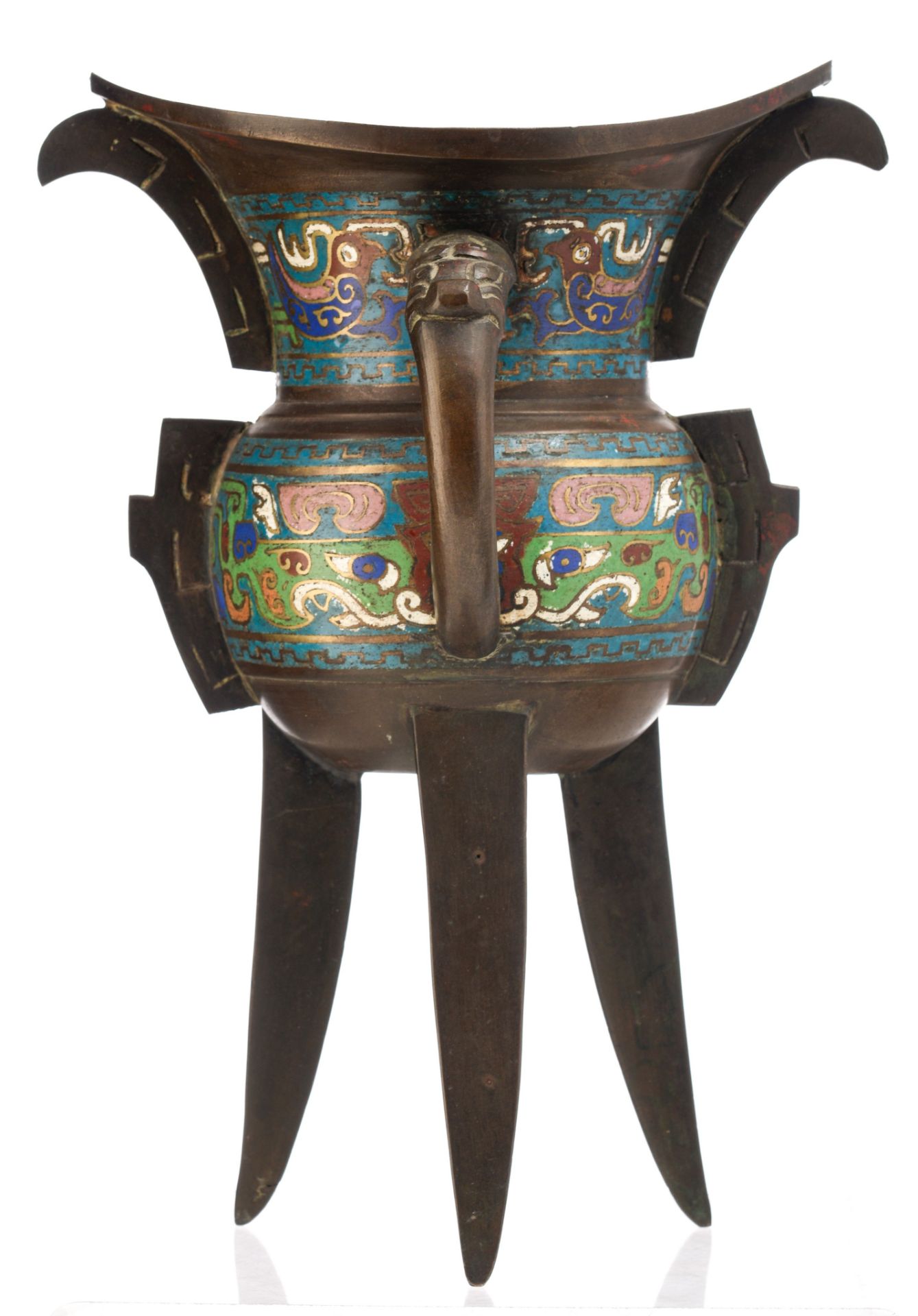 A collection of Japanese champlevé and cloisonné enamelled bronze ware, late 19thC/20thC, Tallest H - Image 12 of 37