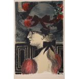 Paul Delvaux (1897-1994), 'Chapeau 1900', lithograph in colours, 1972, 39 x 59 cm