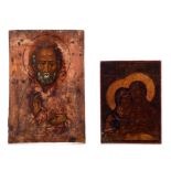 (T) Two small Eastern European icons, late 18thC