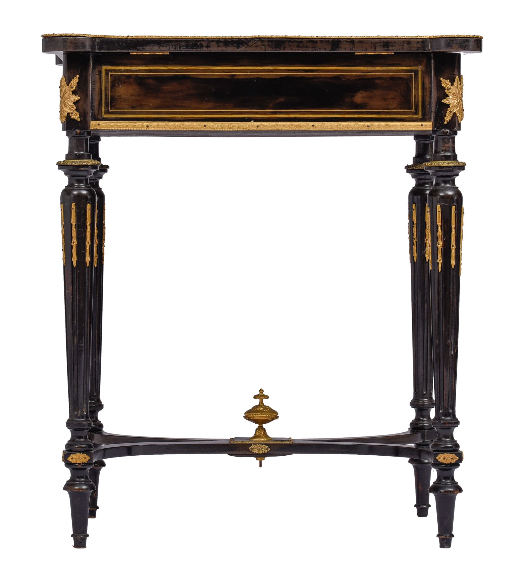 A Neoclassical Napoleon III ladies sewing table, H 73,5 - W 63 - D 44 cm - Image 4 of 11