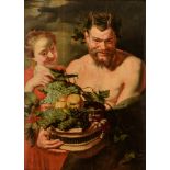 Workshop or circle of Peter Paul Rubens, 'Satyr and Nymph', first half of the 17thC, oil on panel, 7