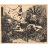 James Ensor (1860-1949), the king of pest, etching, 1895, 9,6 x 11,6 cm