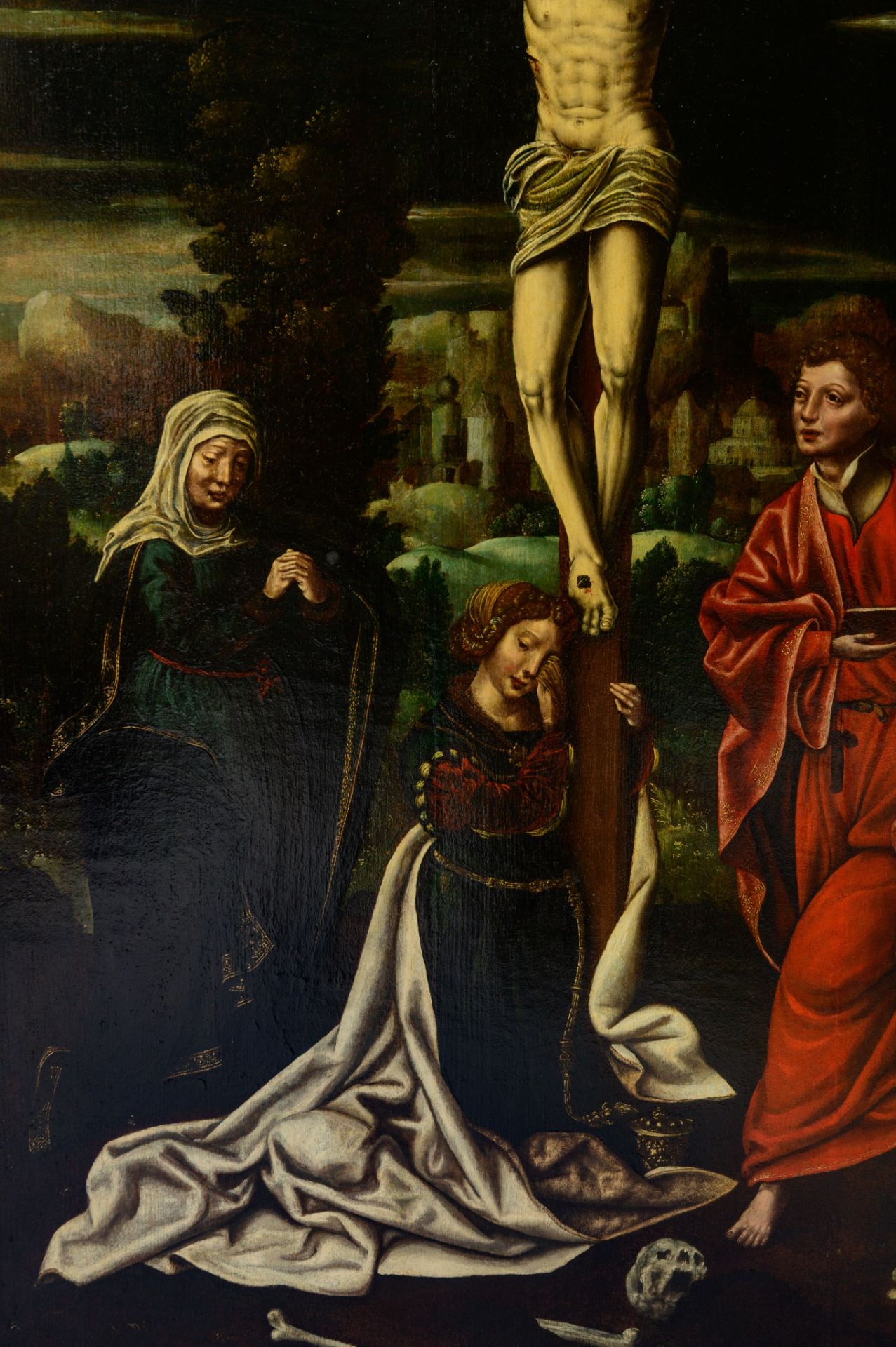 PREMIUM LOT Ambrosius Benson (Attr.), Impressive altar triptych representing the Golgotha and the po - Bild 10 aus 13