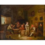After Adriaen van Ostade (1610-1685), a genre scene in the inn, oil on panel, 28 x 34,5 cm