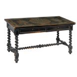 A fine Portuguese Baroque centre table, on Solomonic legs and stretcher, H 76,5 - W 139 - D 70 cm