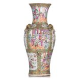 A Chines Canton famille rose vase, 19thC, H 62 cm