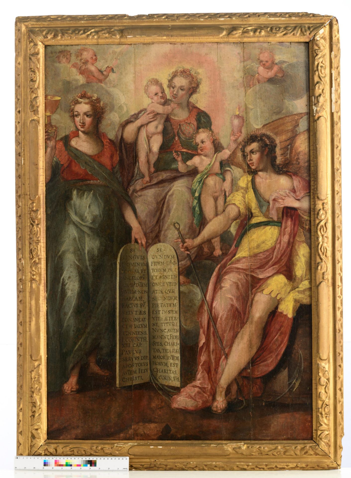'Faith, Hope and Charity', 16thC, Antwerp school, 74 x 108 cm - Bild 8 aus 8