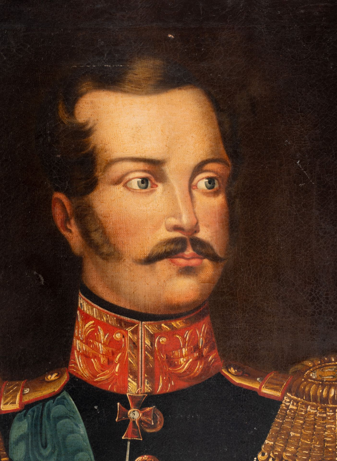 The portrait of an important Russian military officer, 19thC, oil on canvas, 71 x 89 cm - Bild 4 aus 7