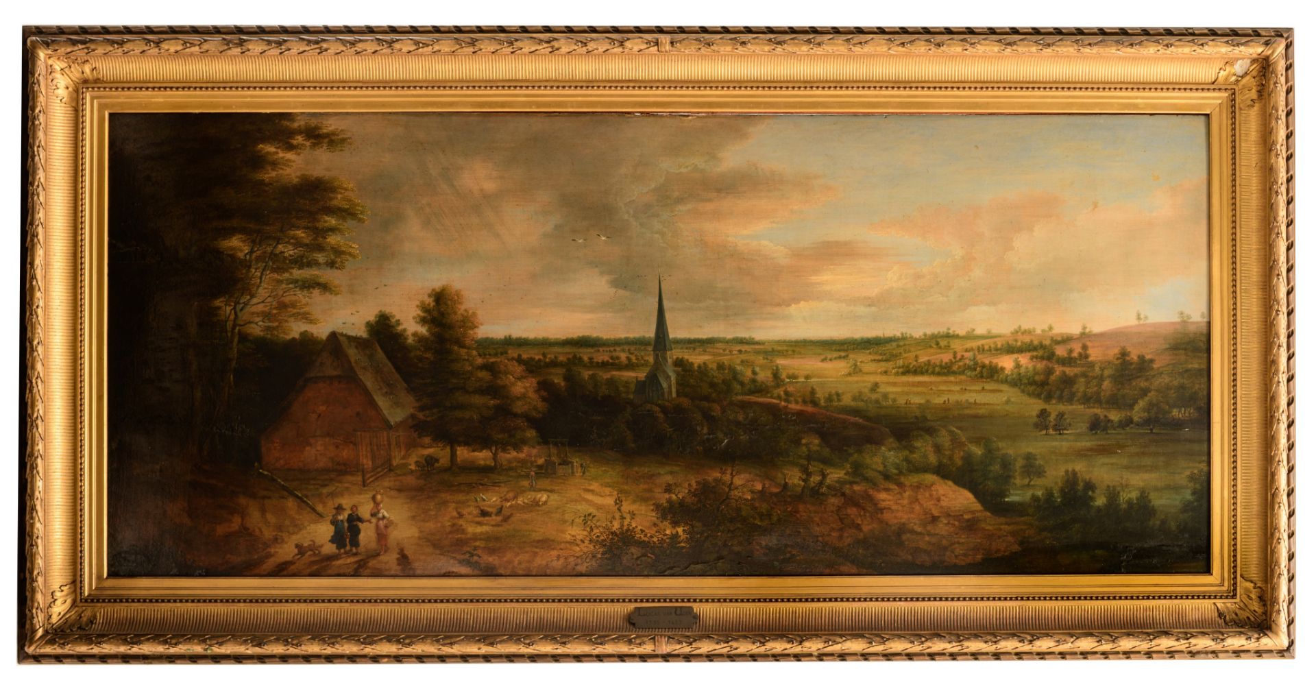 Lucas van Uden (1595-1672), panoramic landscape with shepherds and peasants, oil on panel, 70 x 167 - Bild 11 aus 18