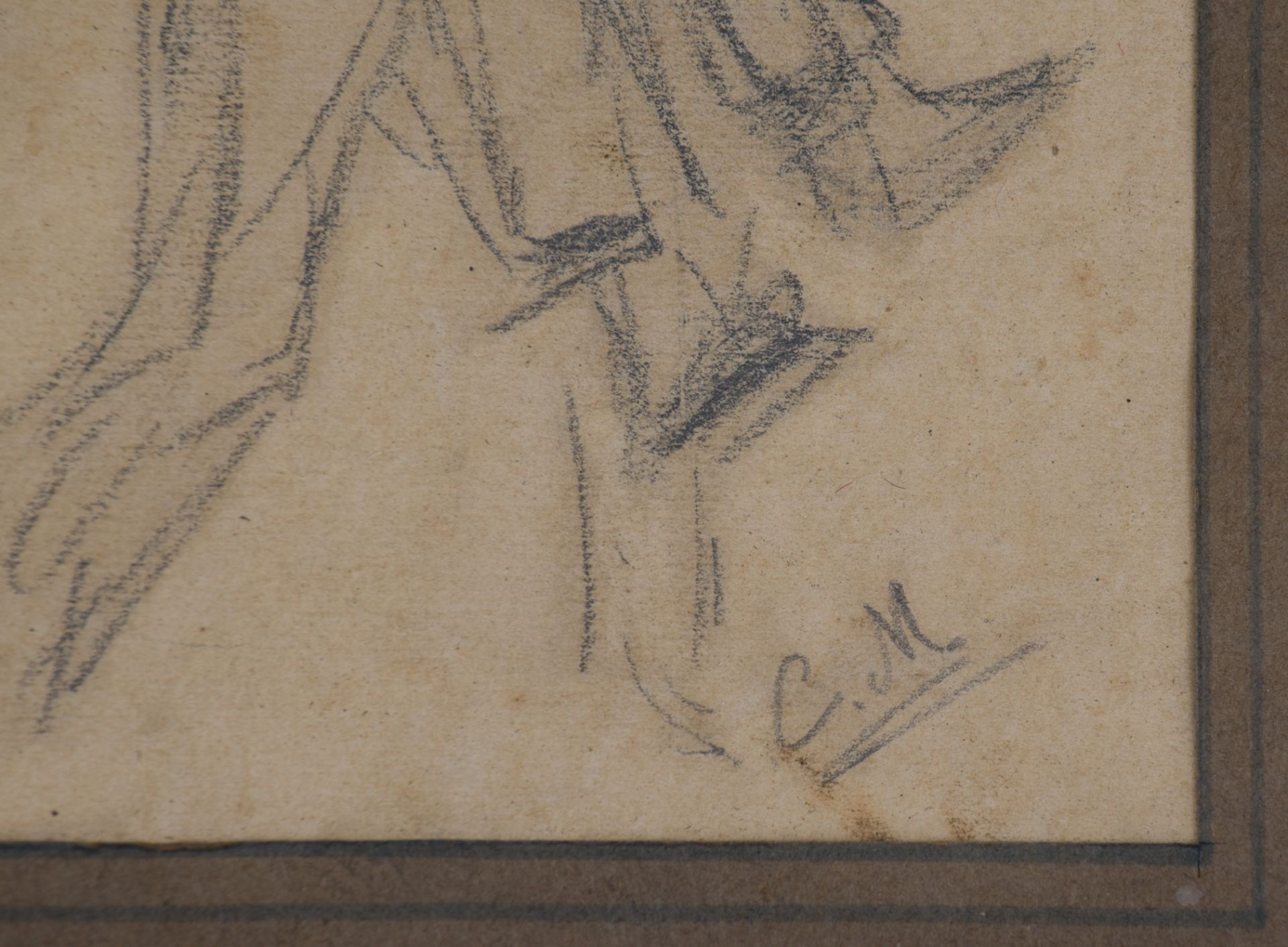 (T) Constantin Meunier (1831-1905), study drawing, charcoal on paper, 11 x 19 cm - Image 5 of 12