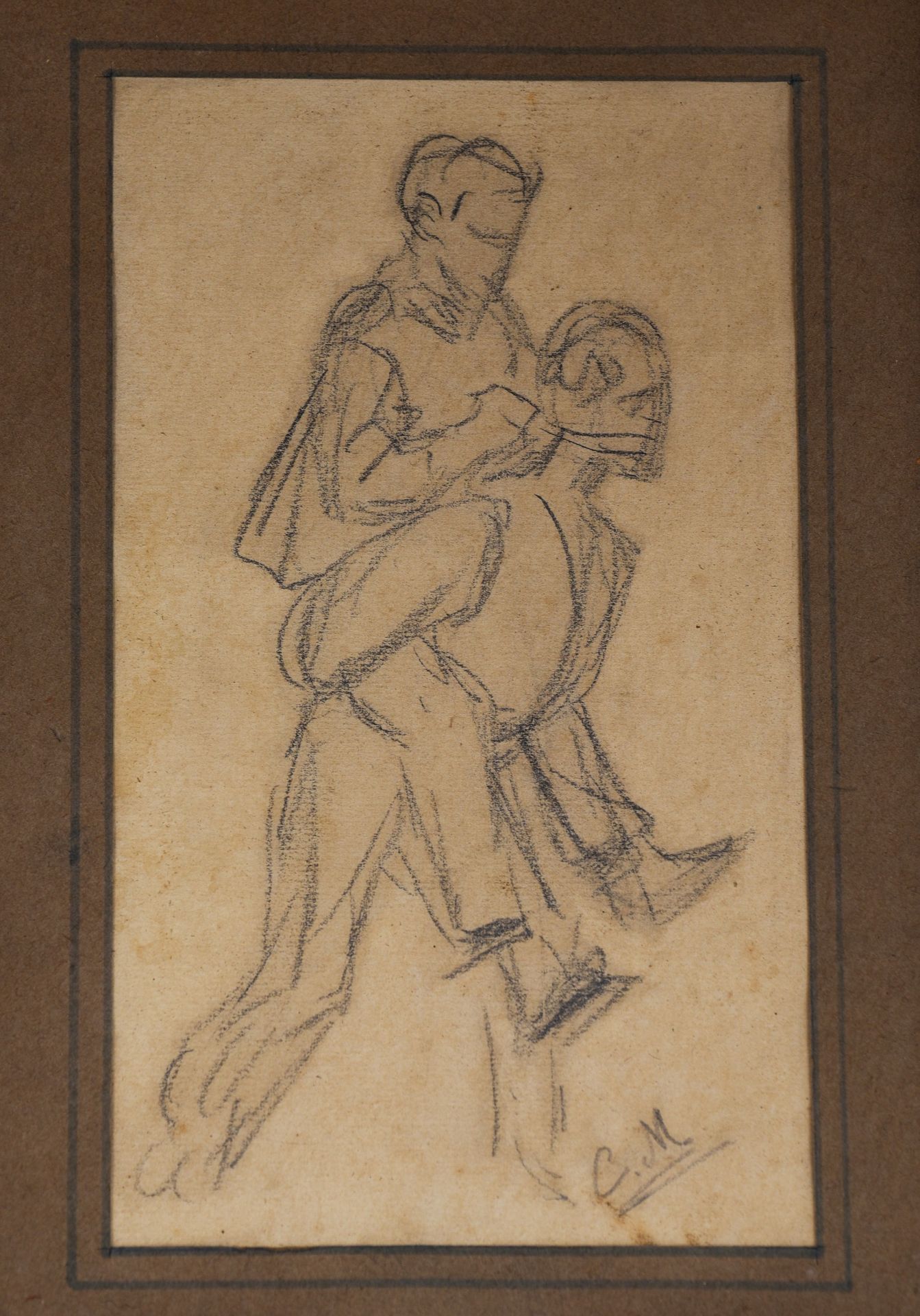 (T) Constantin Meunier (1831-1905), study drawing, charcoal on paper, 11 x 19 cm - Image 10 of 12