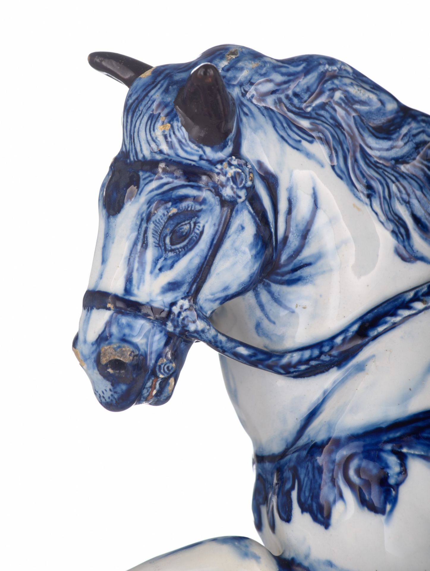 A large Delft blue and white figure of a circus horse, marked Jacob van der Kool, early 18thC, H 23 - Image 8 of 11