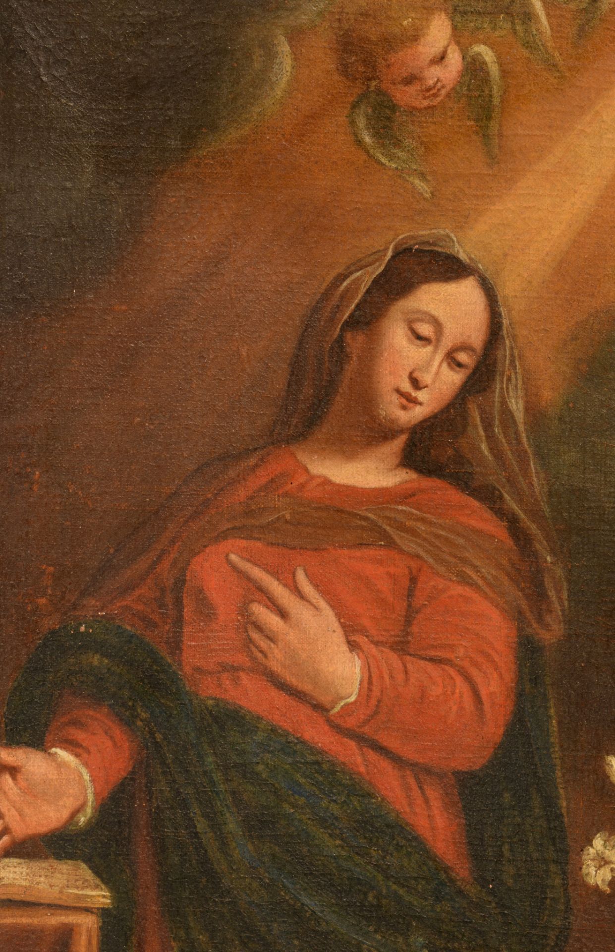 The Annunciation, 18thC, oil on canvas, 77 x 107 cm - Bild 13 aus 14