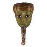 Egyptian mummy mask with a false beard, Lower-Egypt, 26th Dynasty, ca 600 BC, H 47 cm (+)